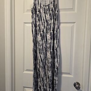 H&m Sleeveless Black and White Maxi Dress